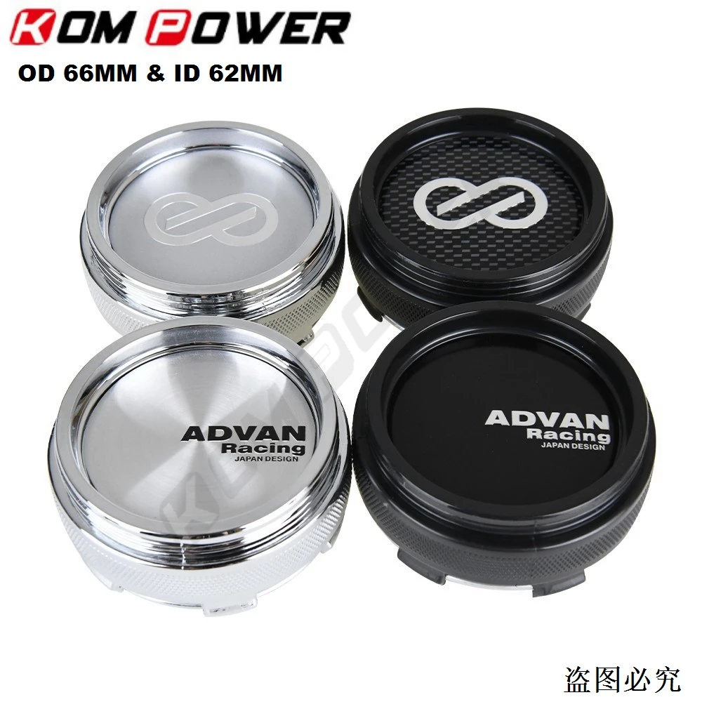 4PCS OD 66MM / ID 62MM Cap Sport Rim Cover ADVAN ENKEI Logo Emblem Wheel Center Cap Wheel Hub