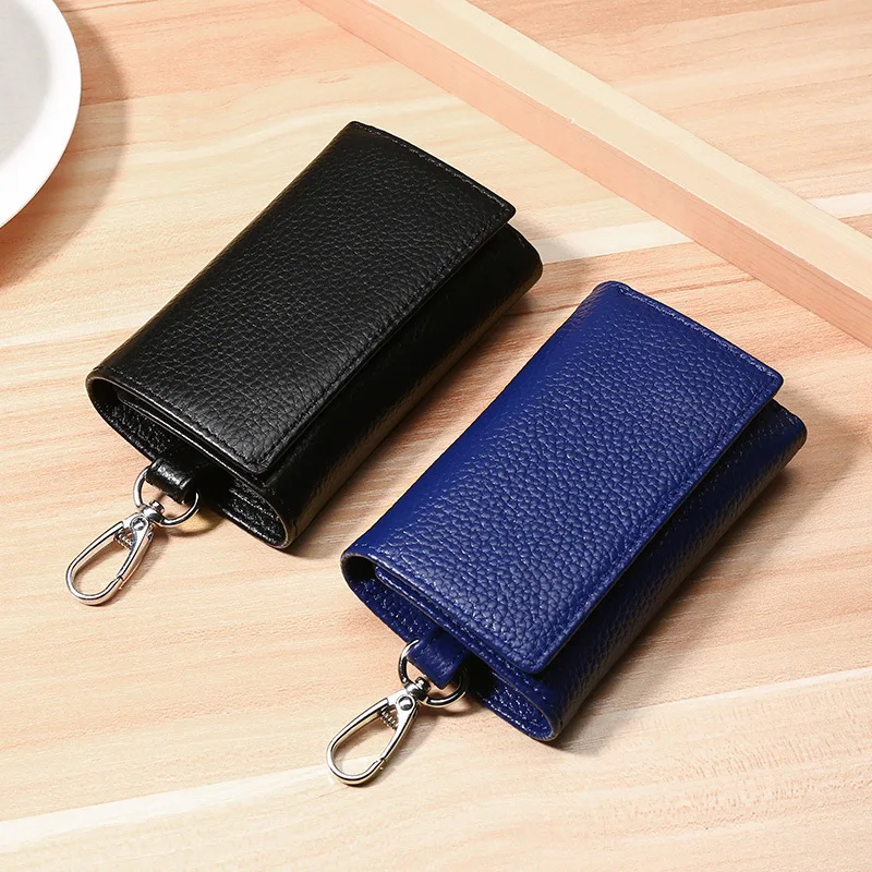 Key Holder Genuine Leather Key Holder Wallet Key Organizer with Card Slots,key organizer,key holder,key purse