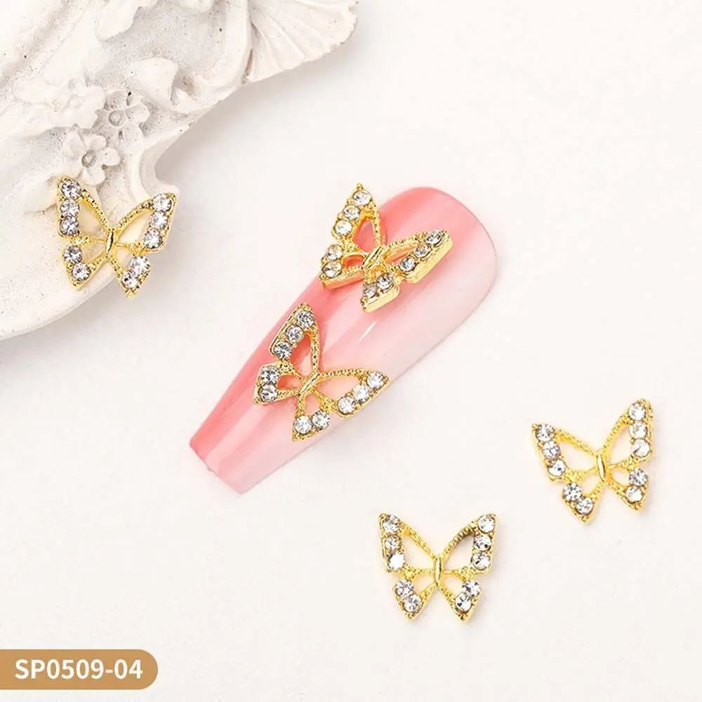 10Pcs/set Nail Accessories Butterfly Nail Decorations Crystal Nail Charms Manicure Material Star Nail Rhinestones Alloy