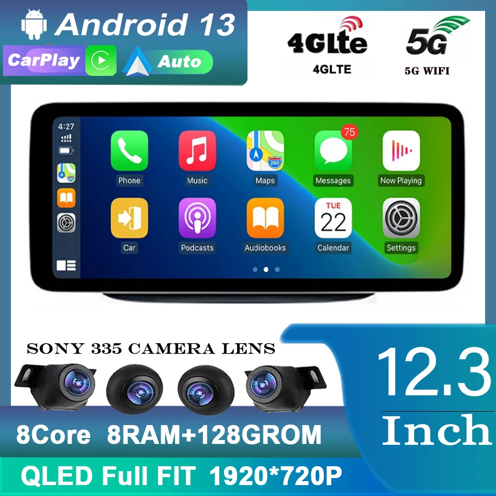 

12.3 Inch 8 Core Android 13 System Car Radio For Mercedes W246 2011-2018 4G WIFI GPS SIM BT Carplay Auto Navi Multimedia Player