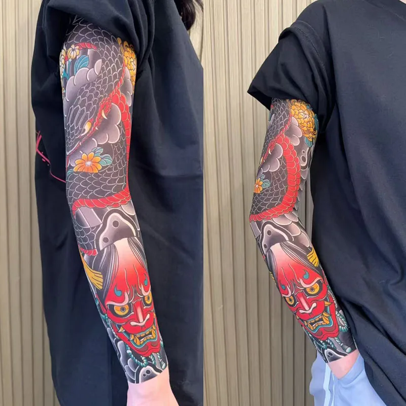 mangas de brazo de tatuaje de estilo japonés, puños con protección uv, puños extraíbles, mangas para hombres y mujeres, accesorios de moda para fiesta de cosplay Mangas de brazo de tatuaje de estilo japonés, puños con protección Uv, puños extraíbles, mangas para hombres y mujeres, accesorios de moda para fiesta de Cosplay 6
