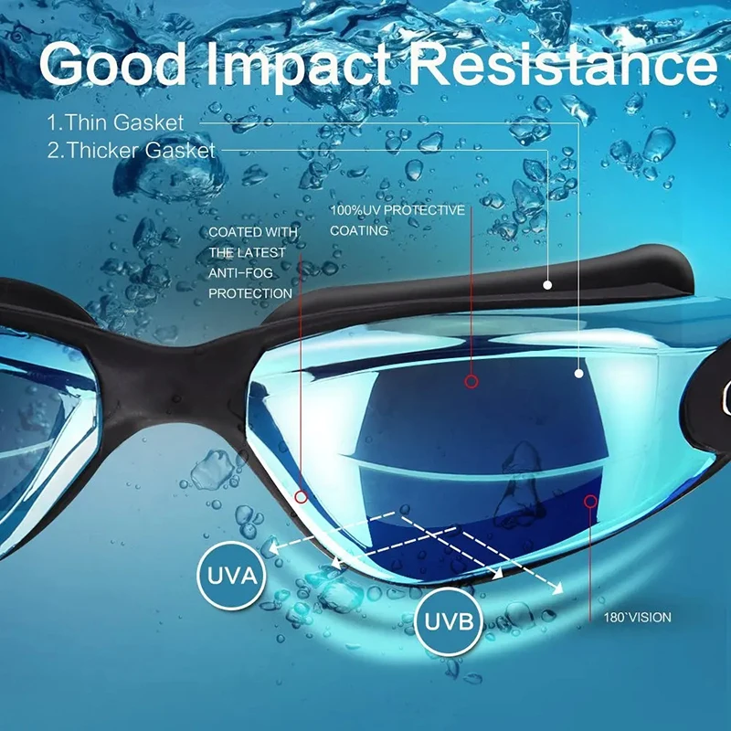 Professional Swimming Goggles Adult Anti-Fog Swim Glasses Waterproof Adjustable Silicone Swimming Glasses Eyewear Men Women 4