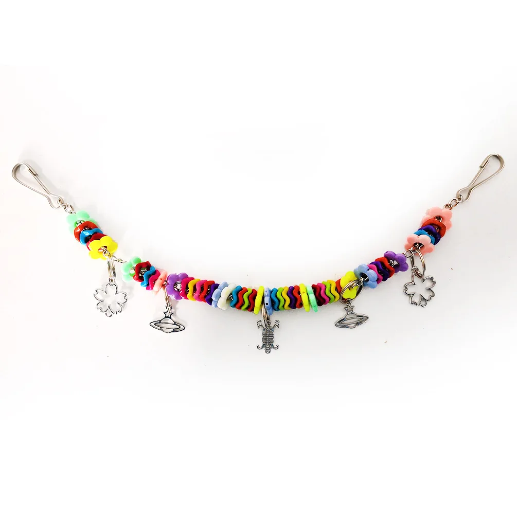 Pet Products Bird Birdcage Accessories Parrot Rainbow Plastic Chain Molar Mouth Bite Bridge Swing Toys 2pc/lot
