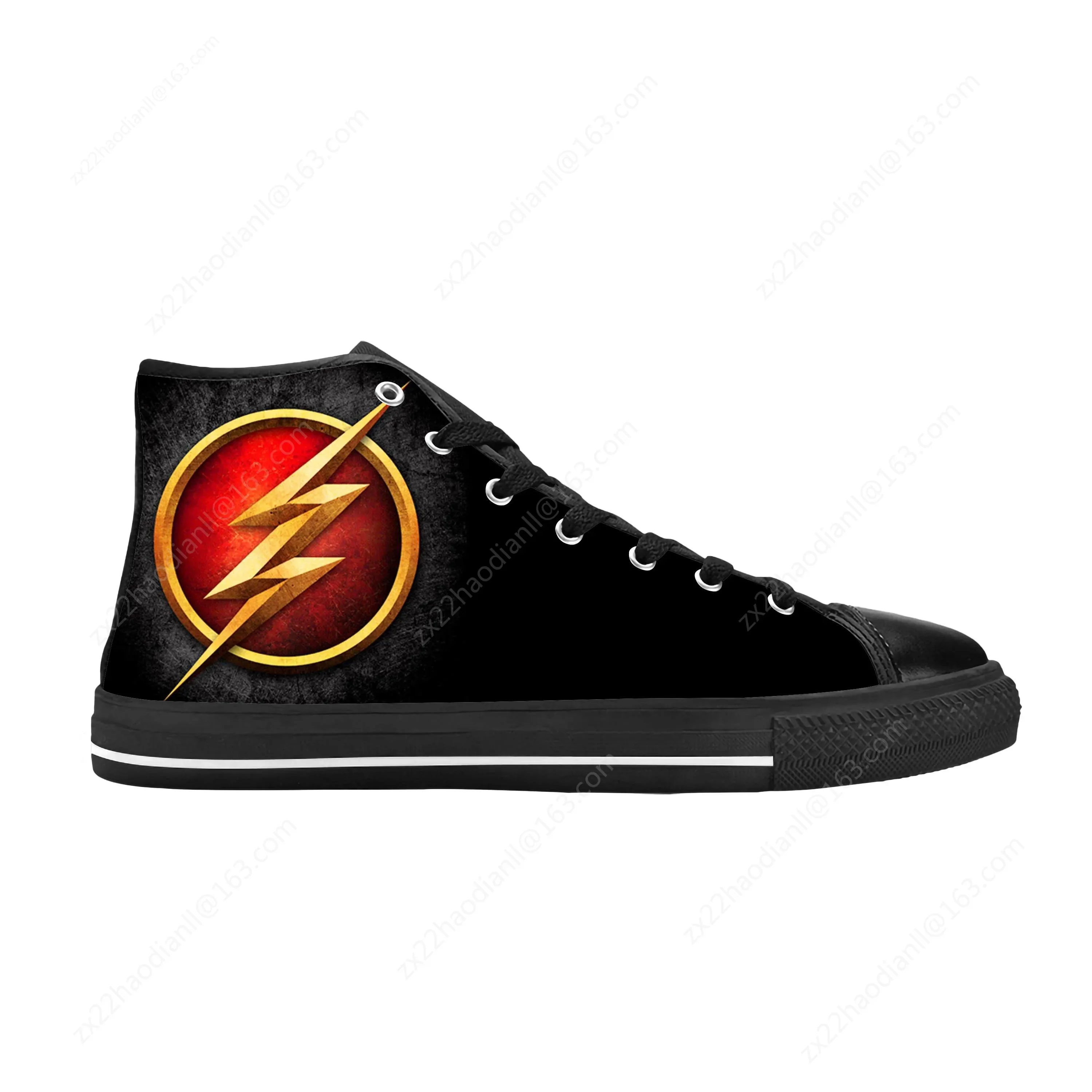 Hot Flash Logo Symbol Superhero Thunder Lightning Casual Cloth Shoes High Top Comfortable Breathable 3D Print Men Women Sneakers 5