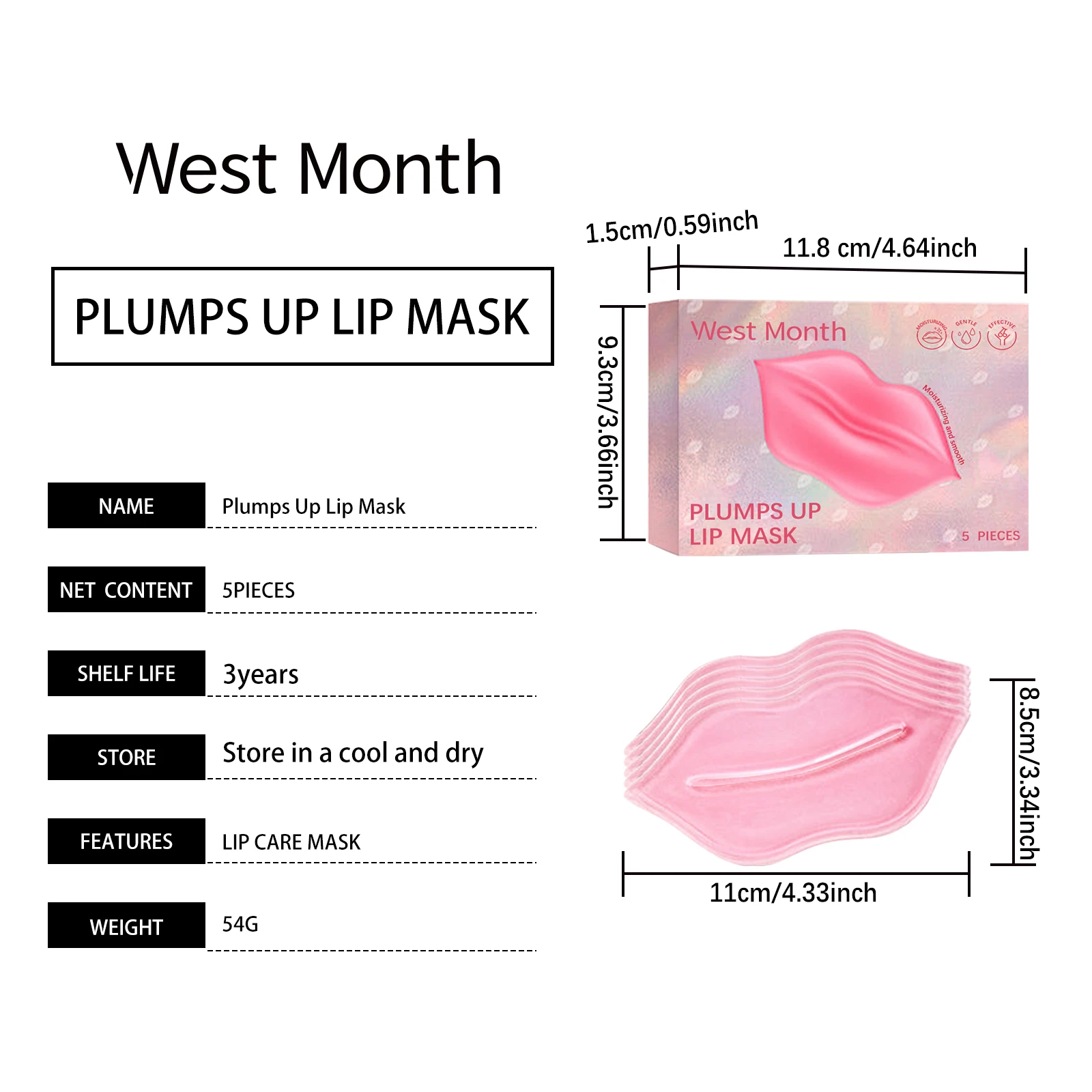 labial gel de colágeno, reparación hidratante, aclara las líneas de los labios, parches labiais, producto para el cuidado de la piel » labial gel de colágeno