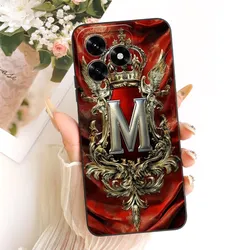 Retro Crown Letters Soft Silicone Lens Protective Phone Case Cover for Honor X5c (TYhei - 16M)