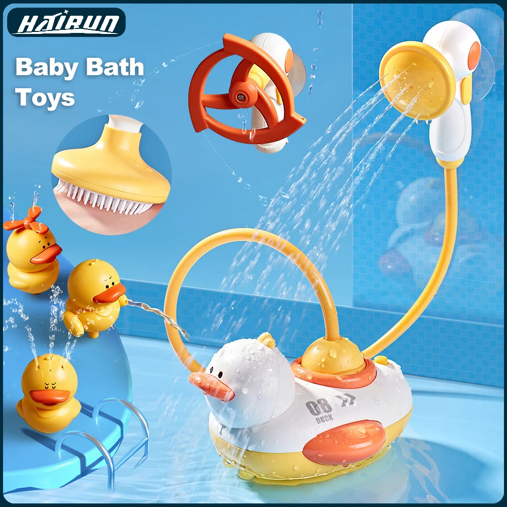 Electric Shower Cute Duck Baby Bath Toys For Toddlers Rotating Water Spray Sprinkler Faucet Bathing Water Spray Kids Water Toys 1