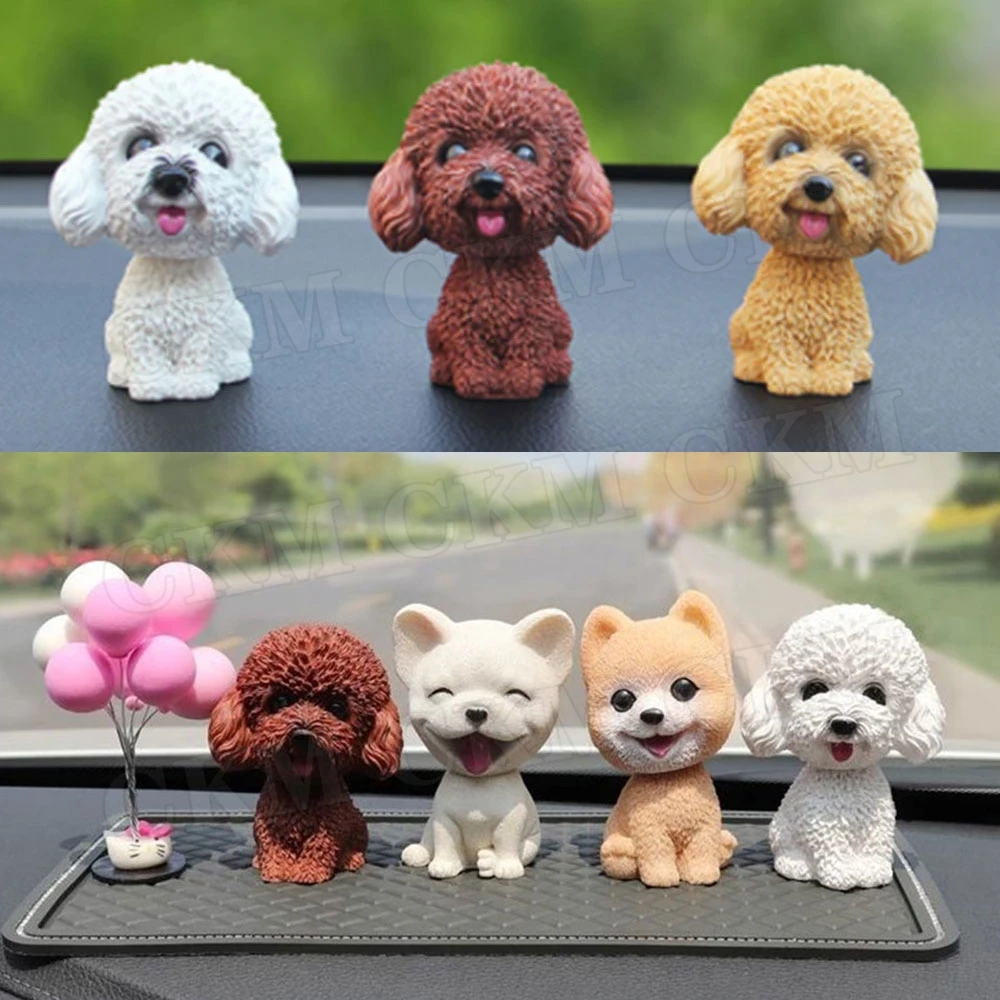 Car Shaking Head Dog Ornaments Bobblehead Dog Nodding Puppy Toys Car Dashboard Decor Toys For Universal