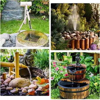 Solar Fountain Pump Panel Powered Water Kits Aquarium Pond Lawn Low Noise Outdoor Bird Bath Garden Decor with 6Nozzles - Image 6
