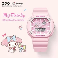 ZGO X Sanrio My Melody New Electronic Watch Dual Display Waterproof Luminous Student Watches Multi-Functional Digital Watch 810 1