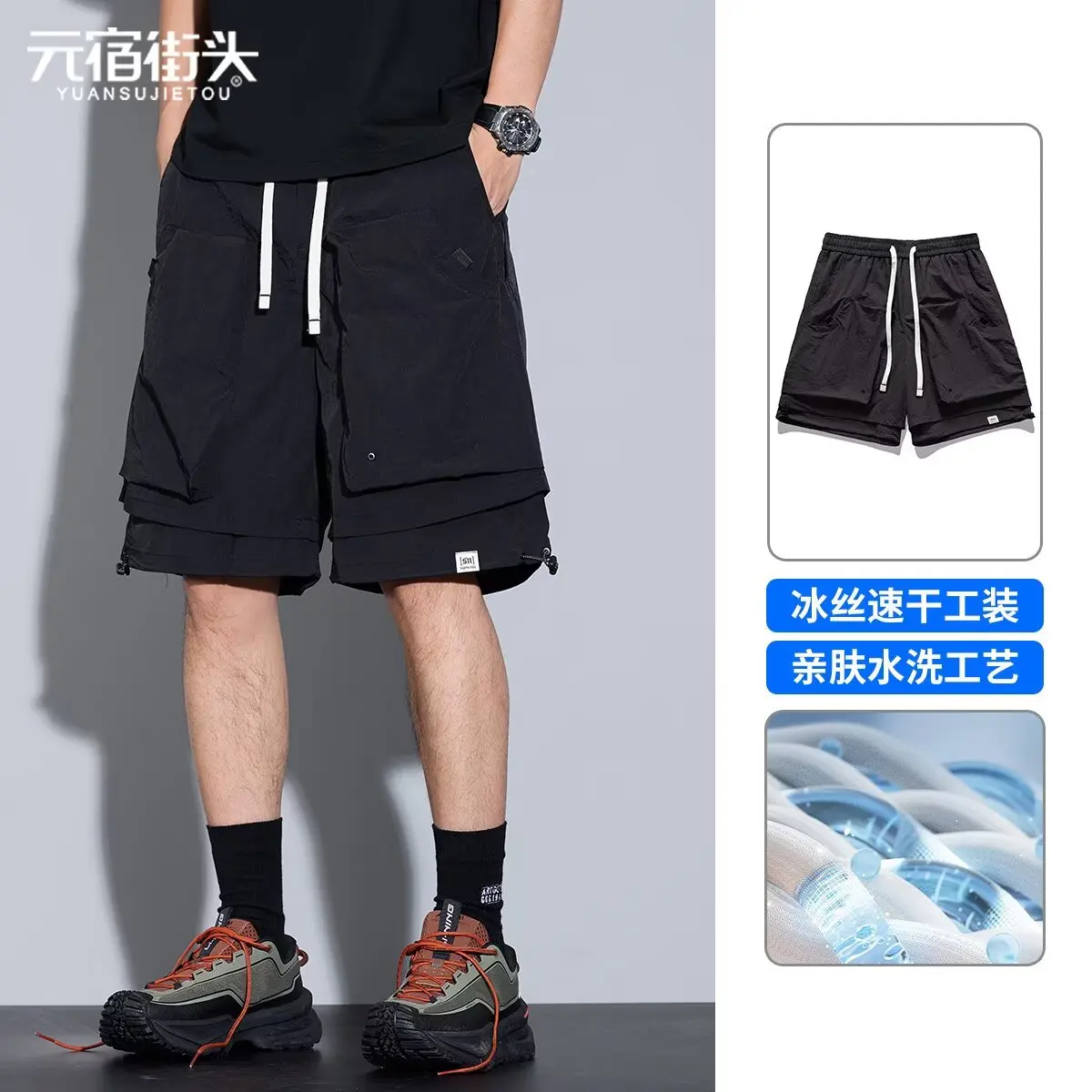 2025 New Men's Green Cargo Shorts Summer American Style Sports Sweatpants M-4XL Fashionable Men's Clothing Gym Shorts 2025 6
