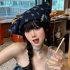 Japanese Y2k Niche Original Personalized Bag Head Hat Spring and Summer Women's Denim Star Cat Ear Pin Decorative Beanie Cap 2