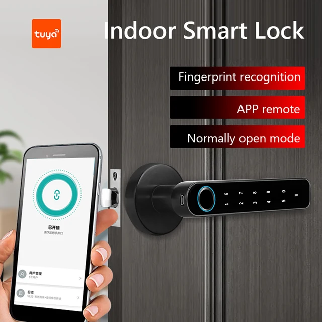 Biometric Fingerprint Smart Door Lock Electronic Digital Lock Password Fingerprint Keyless Security Door Handle Home 6