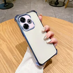 Enhanced Shockproof Plating Silicone Phone Case with Reinforced Corners for Honor Play10A (4jfs blue)