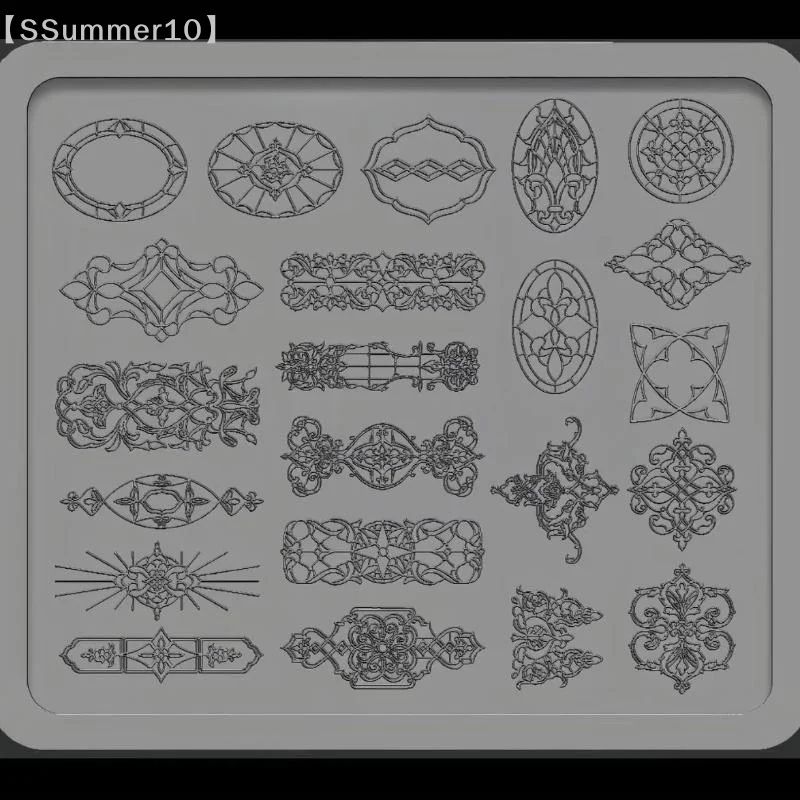 【SSummer10】3D 실리콘 네일 아트 몰드 유럽 스타일 복고풍 패턴 레이스 디자인 장식 DIY 투명 매니큐어 템플릿【SS】