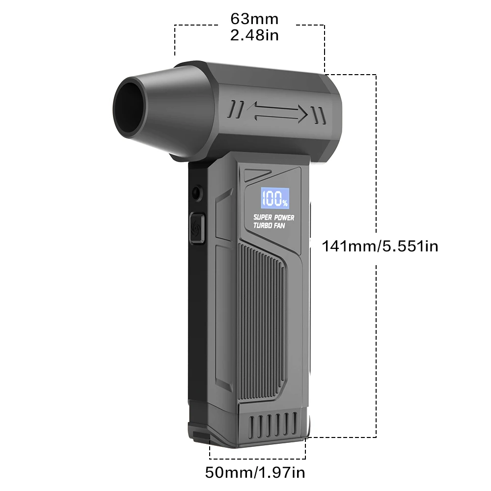Portable Turbo Air Blower with LED Light for Outdoor Use
