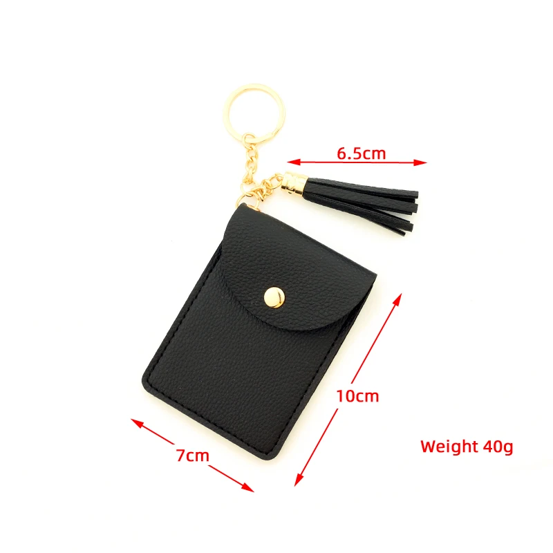 PU Leather Card Holder Ladies Wallet Coin Pu Fashion Keychain Bracelet Keyring For Women diamond wallet PU tassel bag