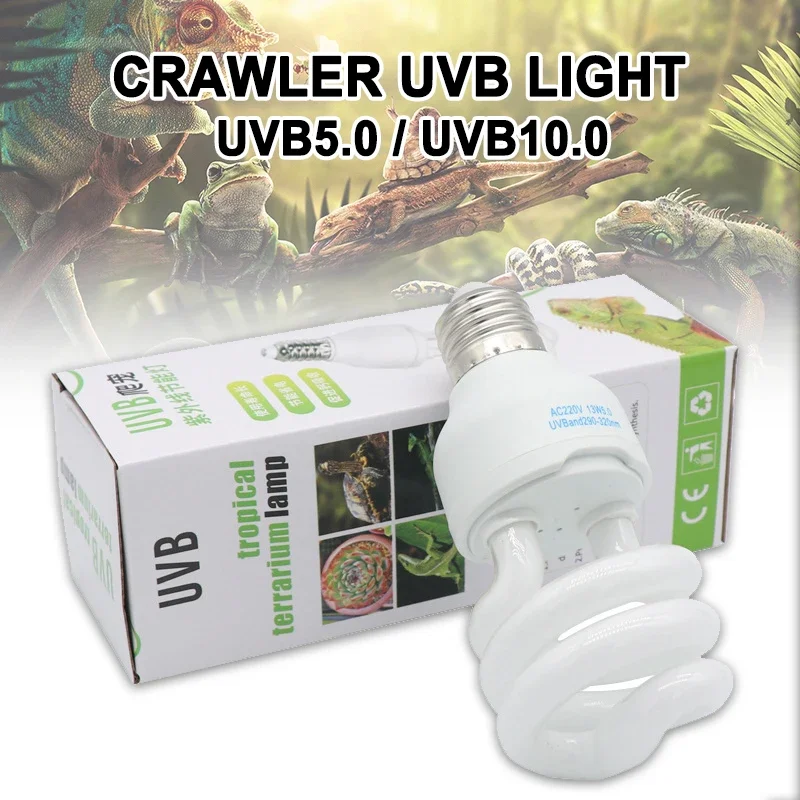 UVB5.0 10.0 Lizard Calcium Supplement Lamp UV Bulb Reptile Lamp Turtles Amphibians Heating Lighting 13W 26W E27 Energy Saving