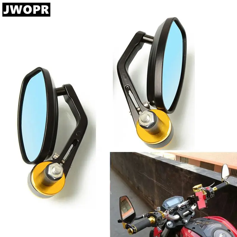 

JWOPR Motorcycle Rearview Mirror Modified Reversing Oval Rearview Mirror 22mm Diameter Retro Mirror Motorcycle Accessories