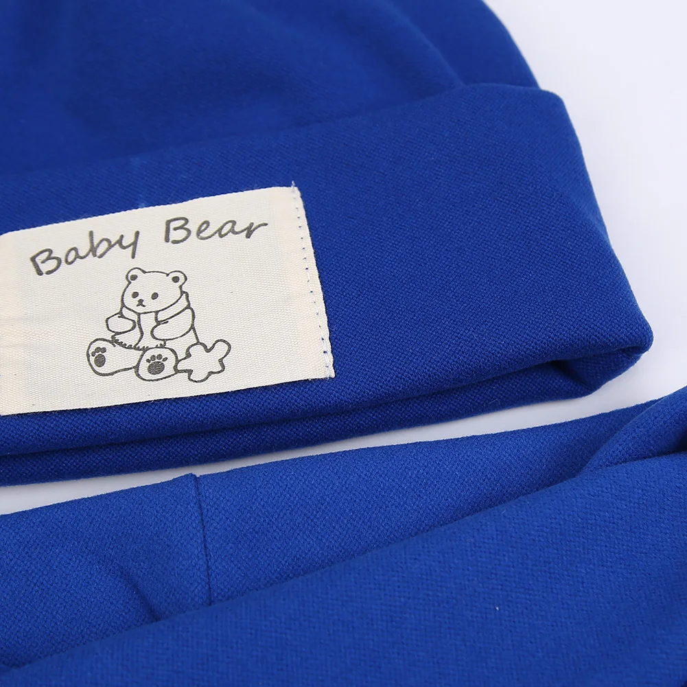 2Pcs/Set Baby Boys Turban Hats Scarf Faux Cashmere Label Caps Beanies Infant Autumn Winter Bonnets Kids Headwear Headwraps