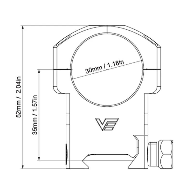 Voctor Optics 30Mm Weaver Precision Scope Rings High Hunter Riflescope Rings Aluminium Construction rifle scope mount ring