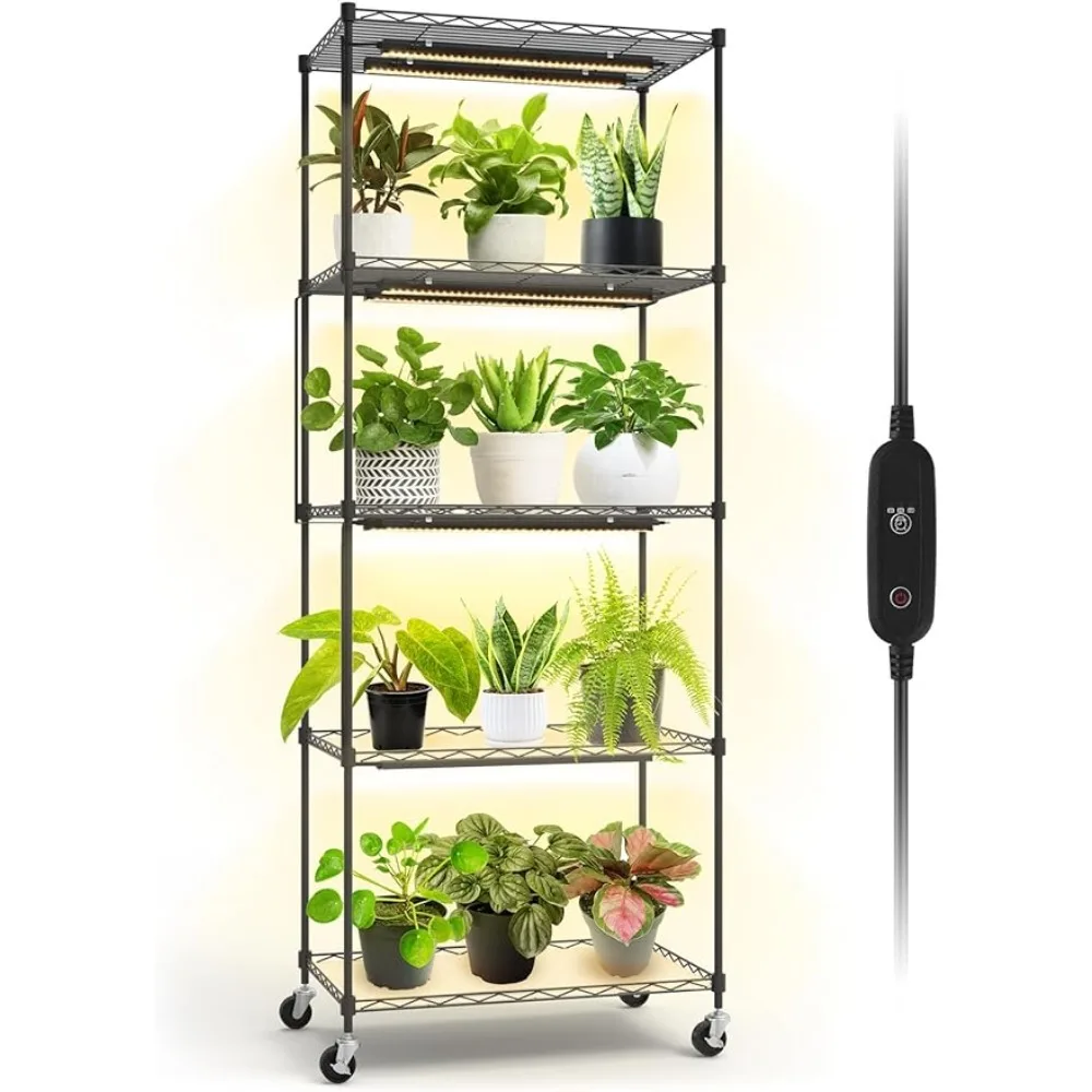 5-layer-plant-rack-with-indoor-plant-growth-lights-metal-display-rack ...
