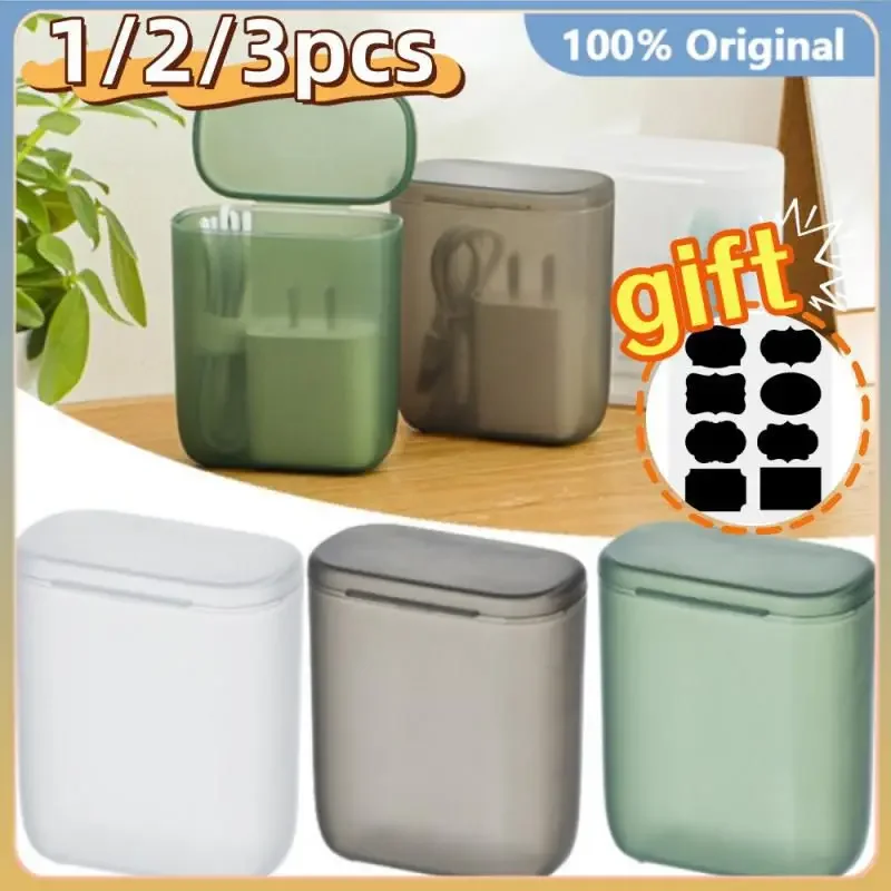 

Desktop Data Cable Storage Box Dustproof With Cover Mobile Phone Charger Box Transparent Cable Wire Container Box in Office Home
