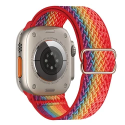 Nylon Elastic Bracelet Strap for 49mm 45mm 44mm 42mm (Wave Colorful 5)