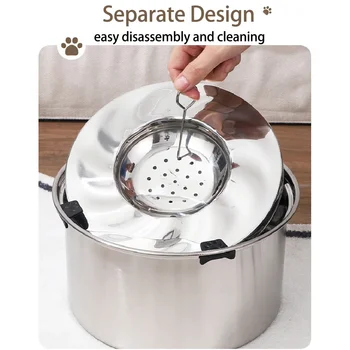 Stainless Steel Dog Floating Bowl No Spill Anti-Splash Non-Slip Pet water dispenser for dogs Big Capacity Dog Feeder Bowl 4