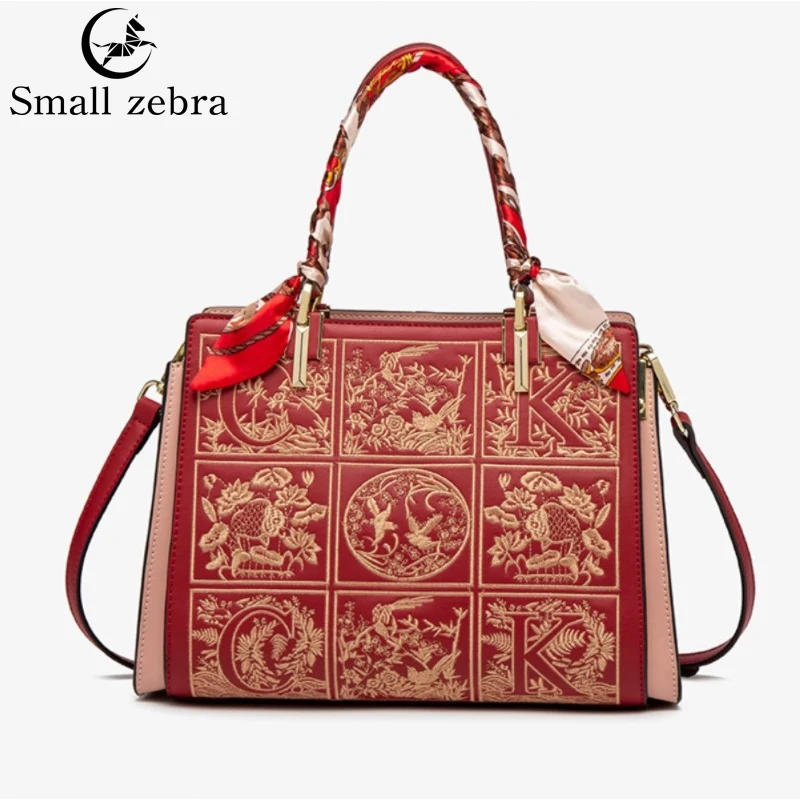 

2022 New Mother Bag Embroidered Women'S Bags Fashion Handbags Large Capacity One-Shoulder Messenger Bags Wedding Handbags