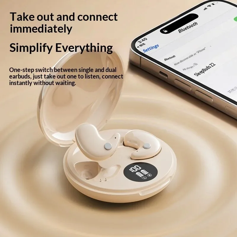 Ultra Sleep Wireless Bluetooth Earbuds For Side Sleepers Comfort_voghion.com