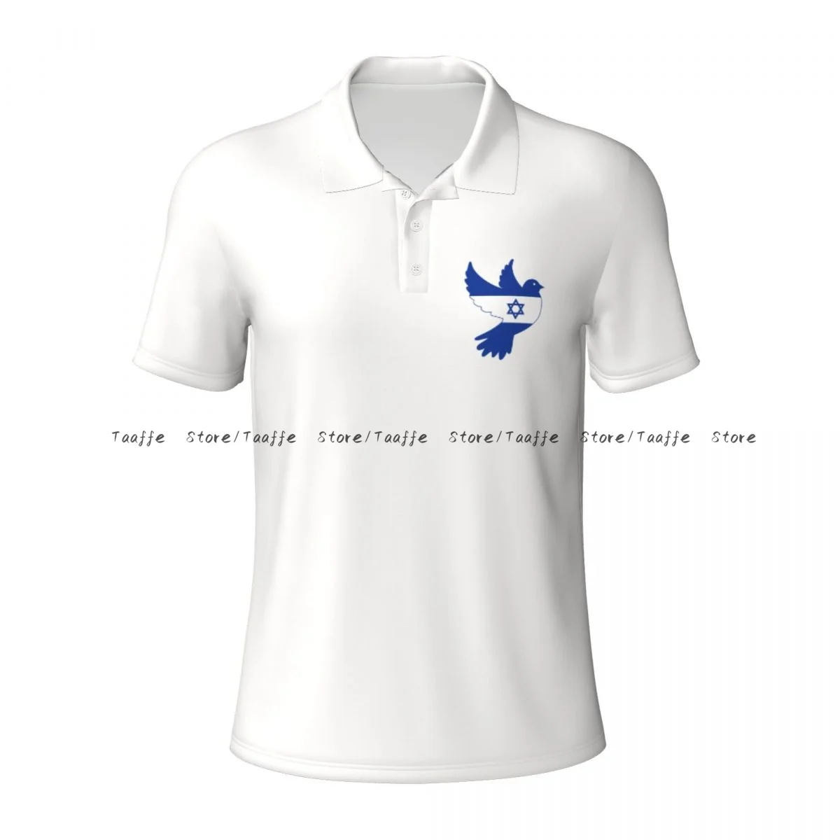 Polo Da Uomo Israel Dove Of Peace Flag Business Casual Risvolto Manica Corta T-Shirt Top