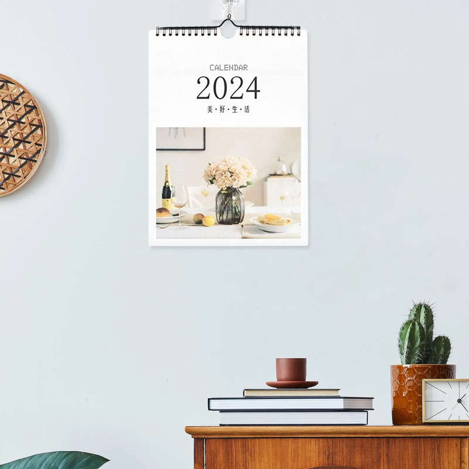 Coil Wall Calendar Hanging Hook 16 Month Calendar for Living Room Home