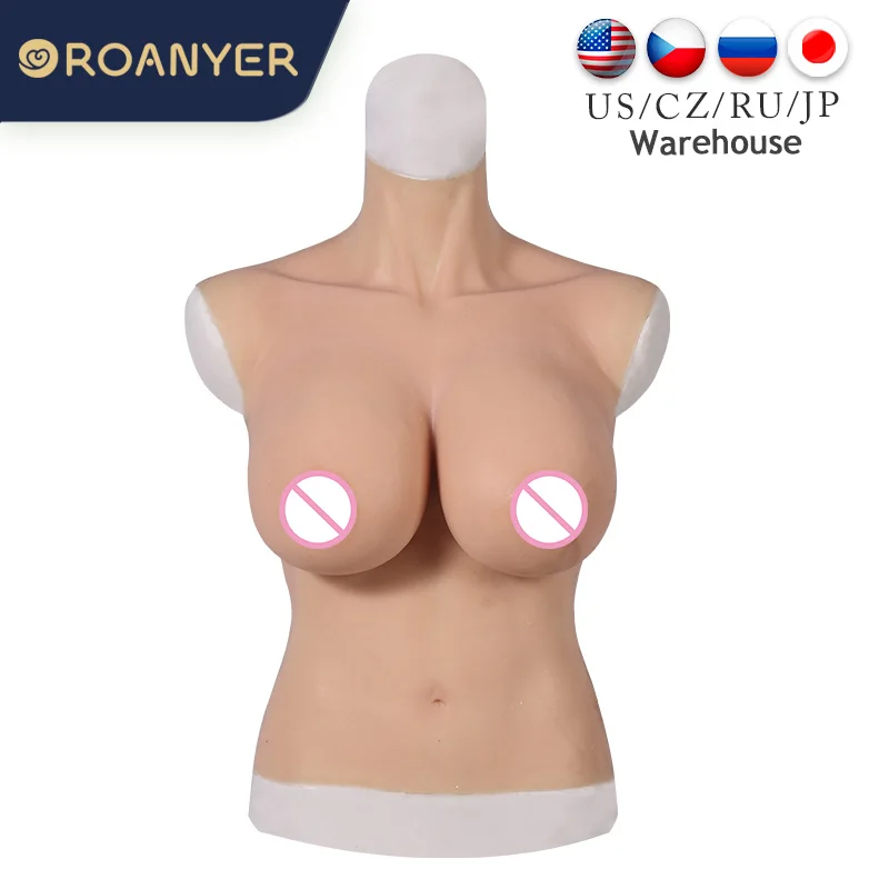 Roanyer Realistico H Cup Boobs For Crossgender Costumes Drag Queen Fake Breast Forms Versione Lunga Con Belly Silicone Tette