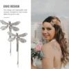 4 Pcs Rhinestone Bobby Pins Clip Dragonfly Hair Accessory Hairpin Rural Retro Silver Barrette Miss 3