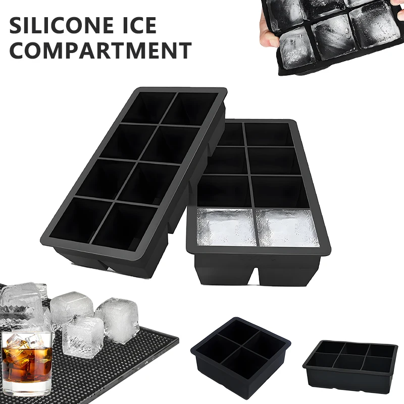 Silicone Ice Cube Trays Large  Ice Cube Trays Large Square - 4/6/8cell Large  Ice - Aliexpress