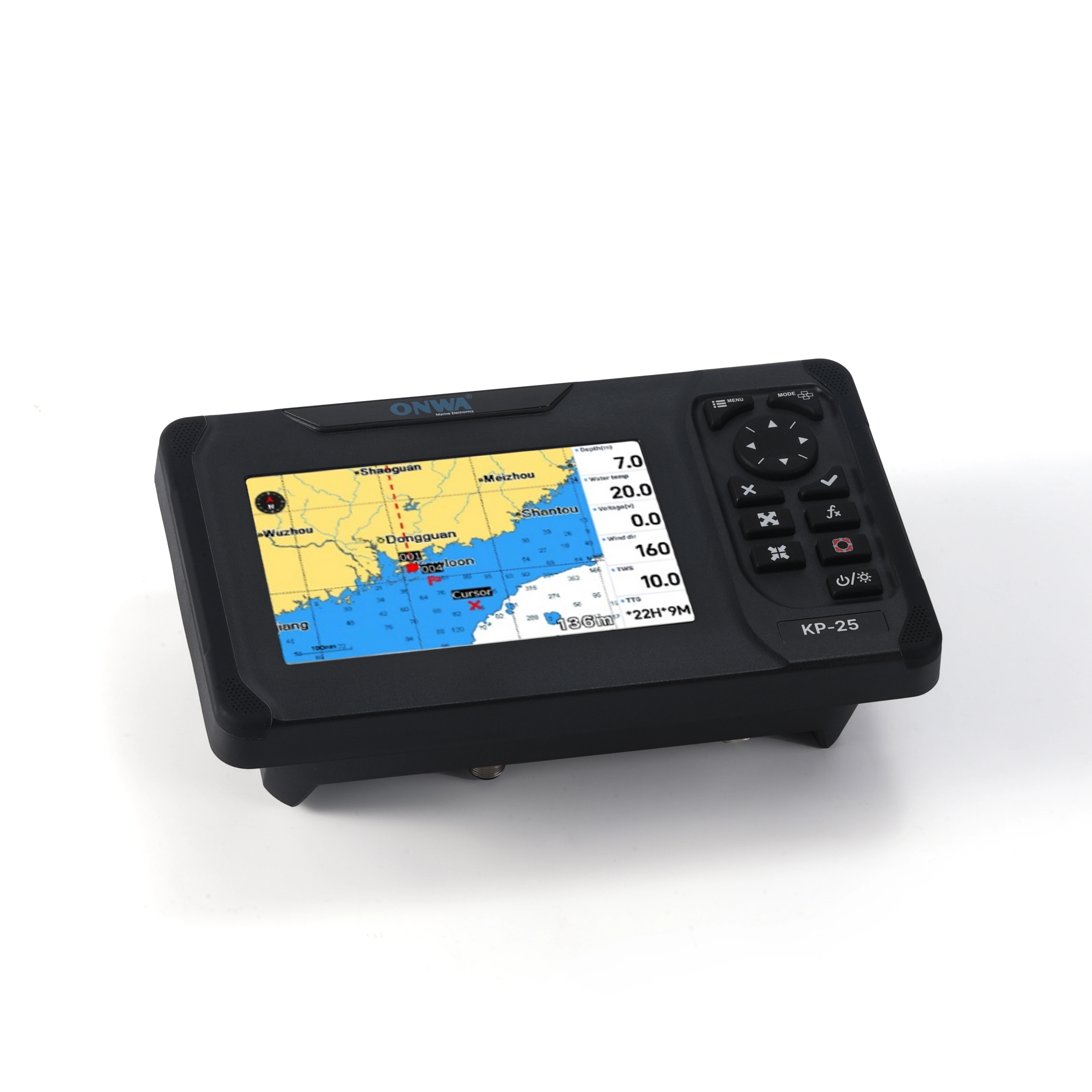 Bike GPS Computer Marine AIS Transceiver ONWA KP-25 5-inch Marine GPS Chart Plotter GPS SBAS Marine Navigator Locator Display Function Ship Boat Support and GALILEO