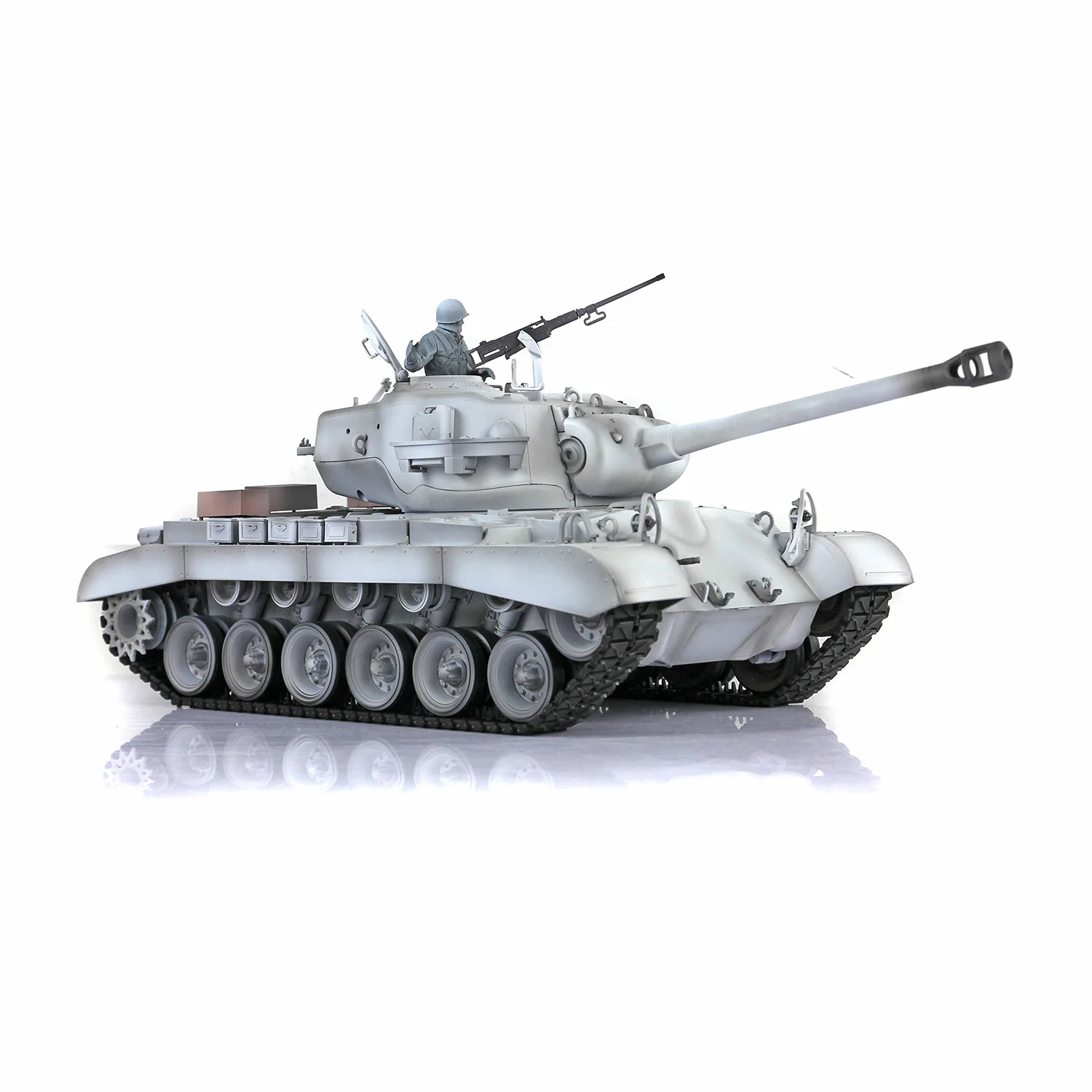 1/16 HENG LONG 7.0 M26 RC Tank 3838 360° Turret Steel Gearbox Barrel Recoil Soldier Infrared Fire Machine Gun BB Toys TH20332 5