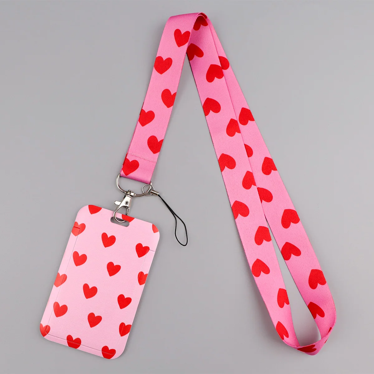 Pink Romantic Lanyard Keychain and Badge Holder Gift Set