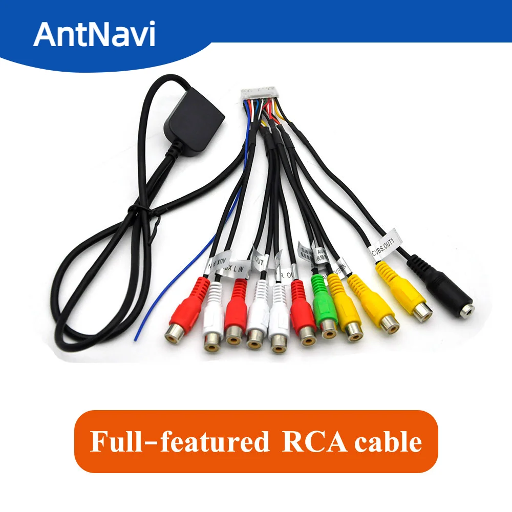 AntNavi Android Car Radio RCA Cable Horn Line Aux-in Adapter 20pins Subwoofer/Amplifier Wire 3.5mm Female car wire cable adapter sim card slot adapter support 4G Sim Card