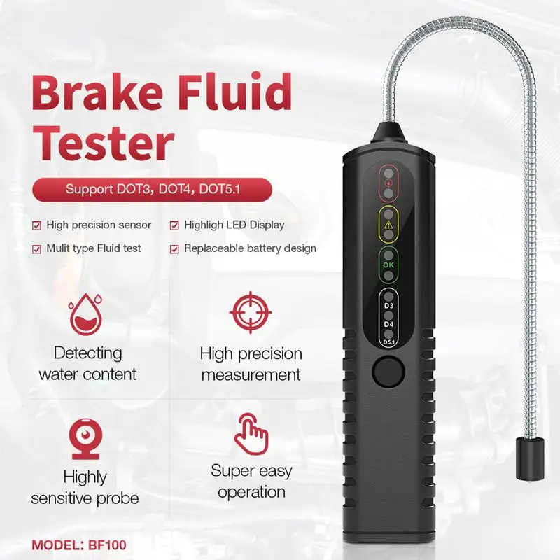 Brake Oil Detector Multipurpose Accurate Brake Oil Detector Car Moisture Meter For Garage Auto