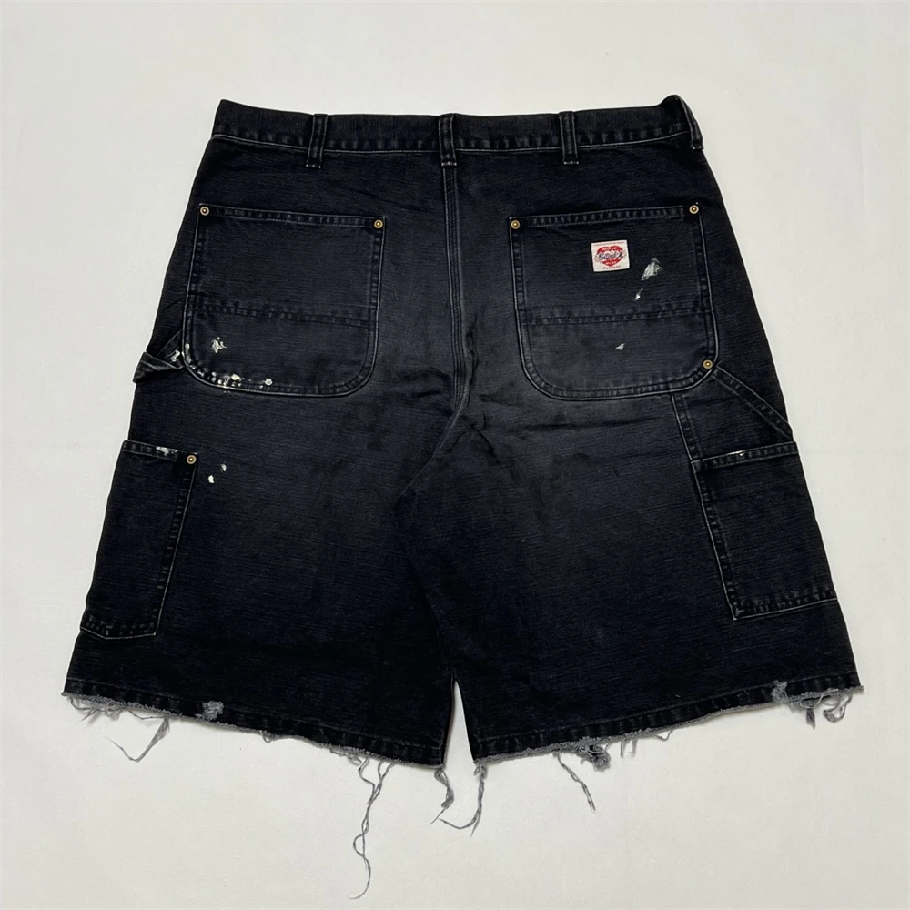 Preto agradável lavado danificado Saint DOUBLE KNEE com zíper