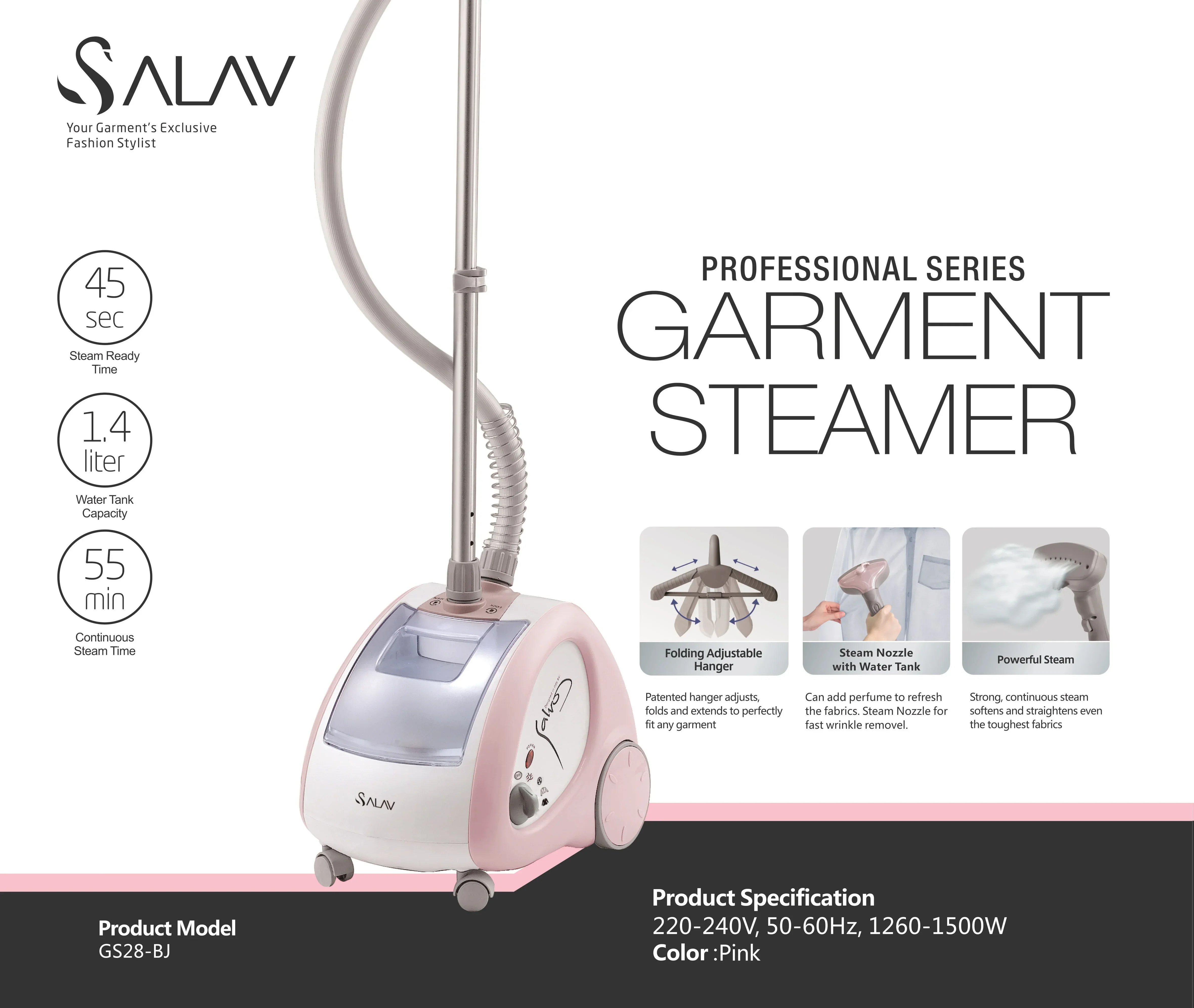 Stock Professional Upright Garment Steamer 1.4L Removable Water Tank 1500W Power Garment Steamer In Stocks