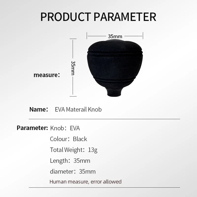 Kawa 1pc Fishing Reel Handke Knob EVA Materail 35mm Weight 13g/pc Include 2pcs Bearings Washers Reel Accessory For Handle DIY