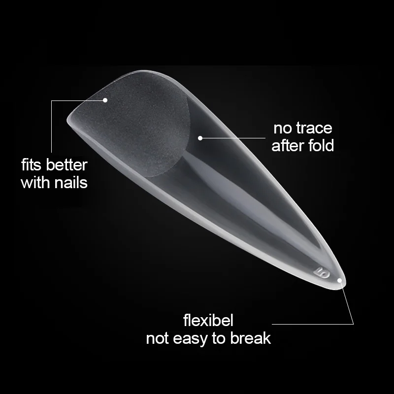 Fake Nails Acrylic Long Capsules Almond French Coffin Full Half Cover Soft Gel Tips