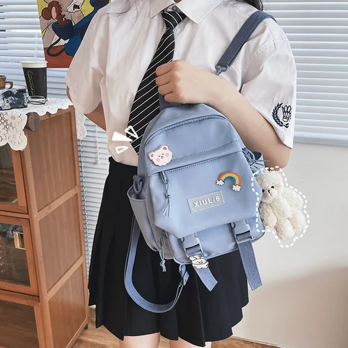 새로운 패션 여성 배낭 다기능 귀여운 여성 핸드백 클래식 나일론 학교 가방, 소녀를 위한 달콤한 여행 가방 3
