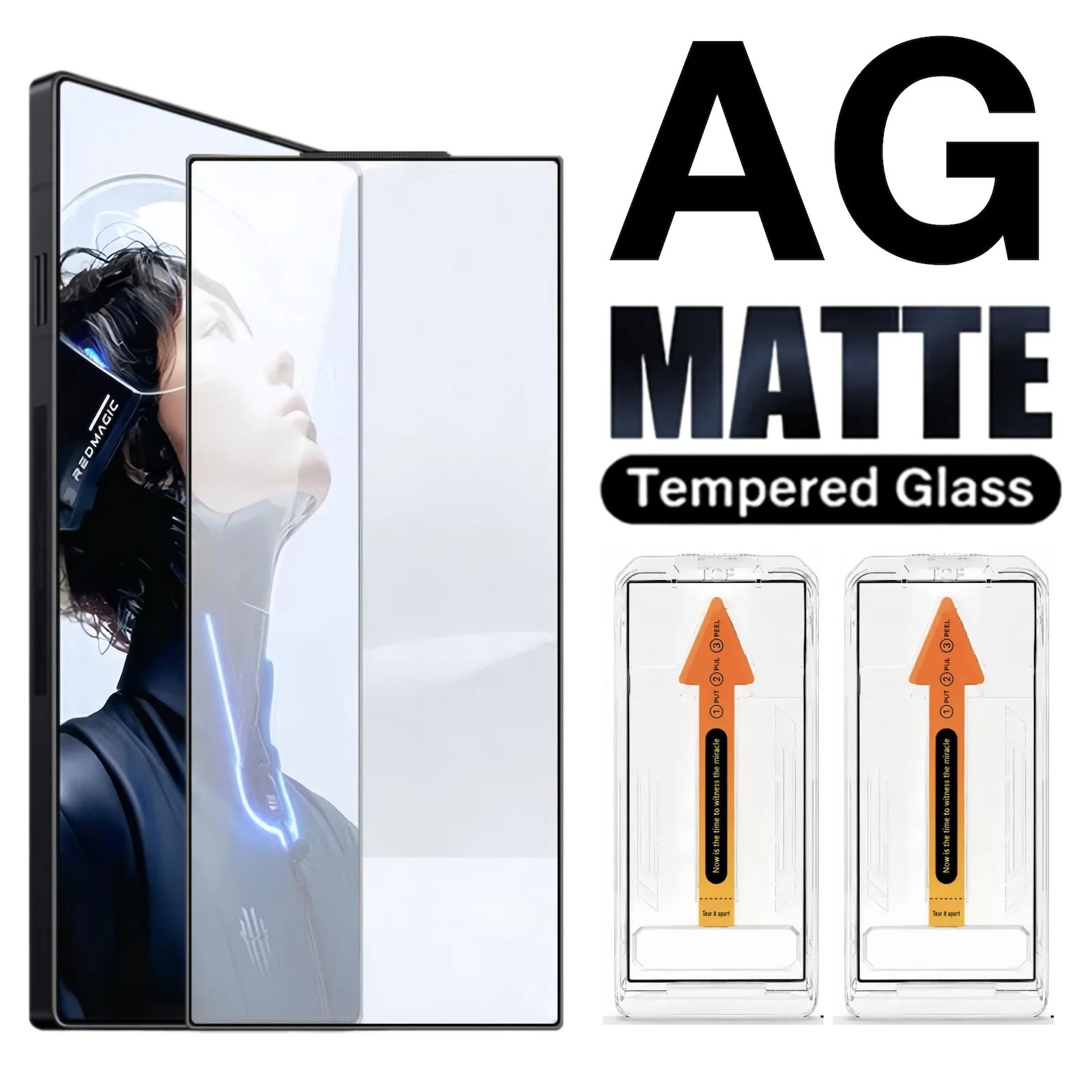 2-Pack Matte Frosted Tempered Glass Screen Protector with Ultrasonic Technology
