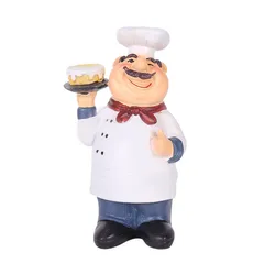 Handcrafted Rustic Bakery Chef Resin Statue - Farmhouse Cake Shop Decor Figurine (Style C)