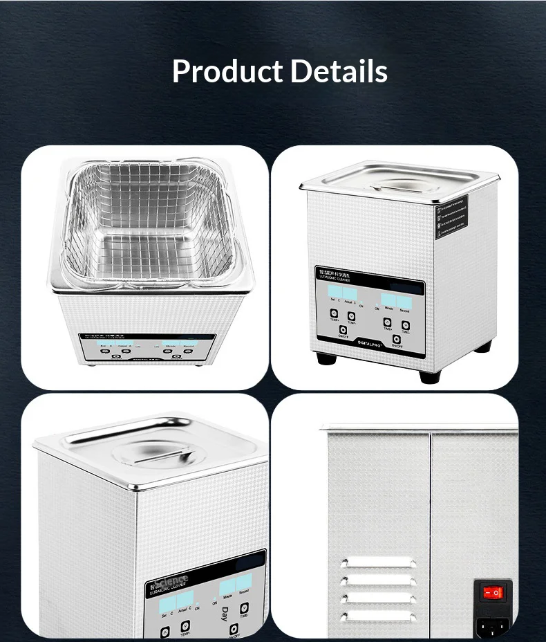 JH 40kHz Industrial Ultrasonic Cleaner with Large Vibrator Head 1.1mm Thickened
