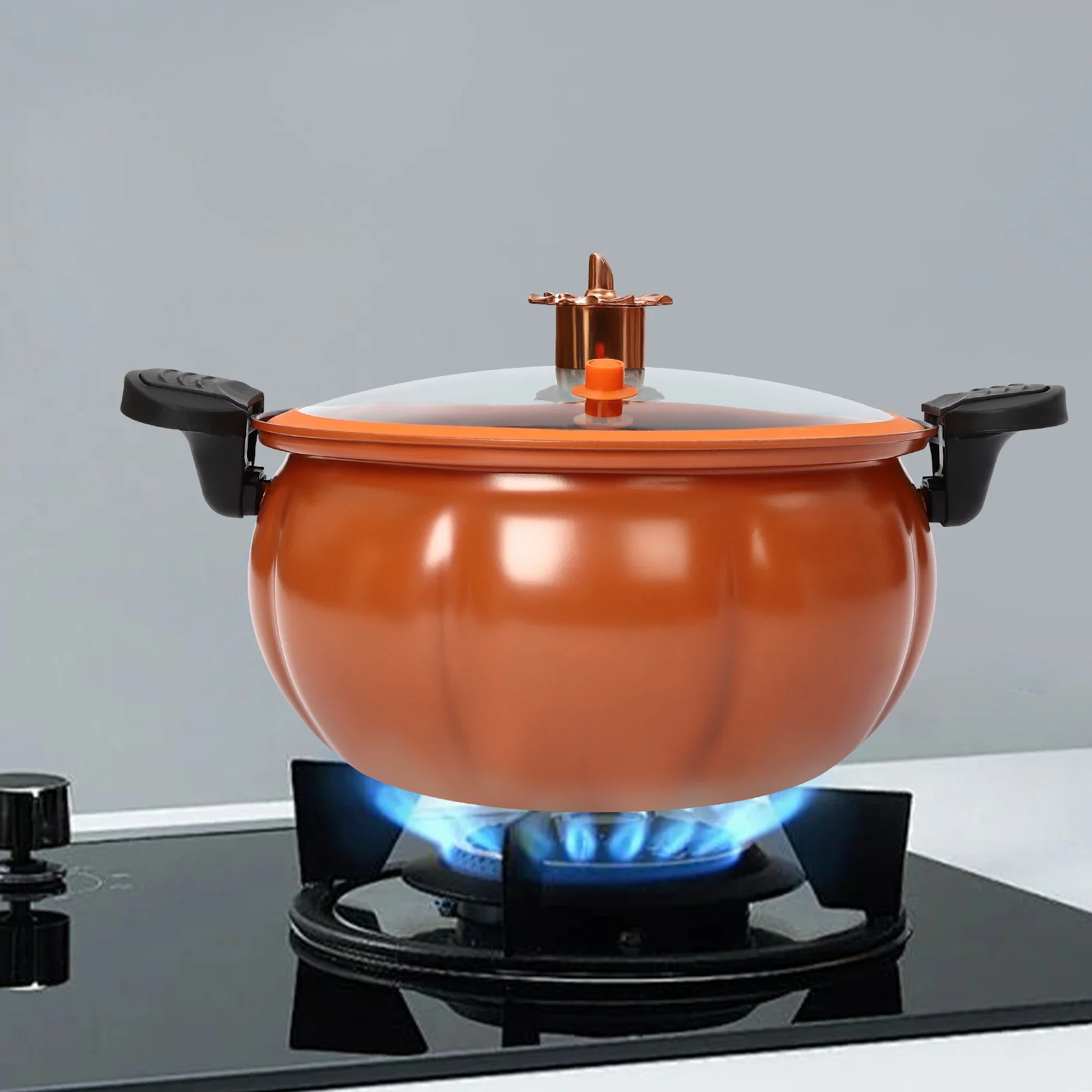 8L Micro Pumpkin-Shaped Non-Stick Pressure Cooker – Gas Stove 2